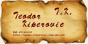 Teodor Kiperović vizit kartica